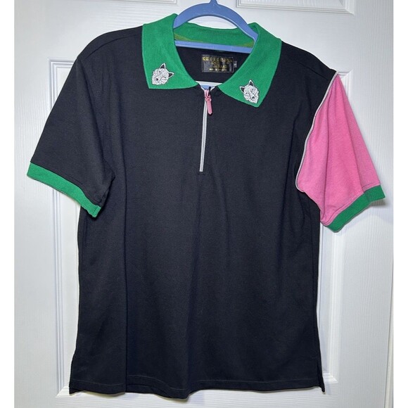 AMIL JAHAAD Men’s Short Sleeve 1/4 Zip Collared Polo Size Small NWT RARE